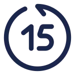 Rewind 15 Seconds Back SVG Icon
